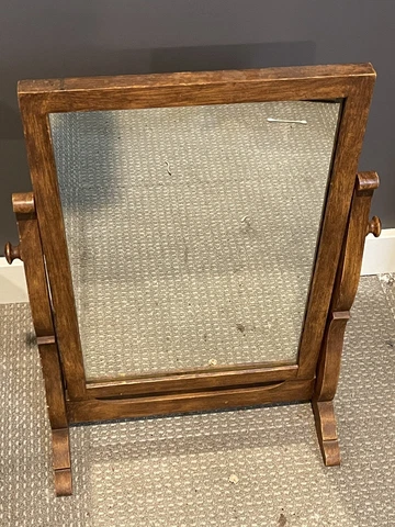 Vintage Dresser  Vanity Shaving Mirror Wood Collectable Tabletop 2264 Cover