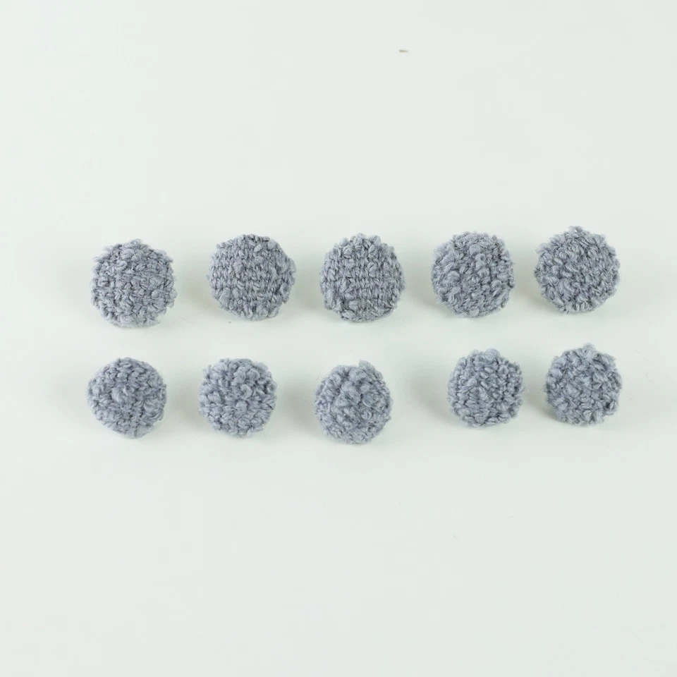 100% Wool Grey Mustard Boucle Upholstery Furnishing Loop Back Buttons 17mm 21mm - Image 1 of 1