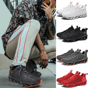 MENS RUNNING TRAINERS SHOCK ABSORBING CASUAL LACE GYM WALKING SPORTS SHOES SIZE - Picture 1 of 11