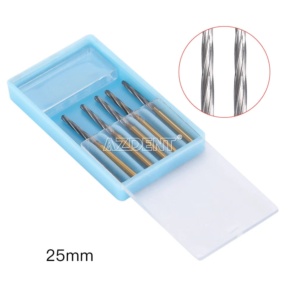 AZDENT Dental Carbide Bone Burs FG Zekrya 25mm Cutter Finishing Tungsten 5box