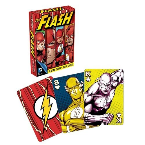 ** FLASH DC COMICS JUSTICE LEAGUE PLAYING CARDS WITH LINEN FINISH BY AQUARIUS ** - Image 1 of 1