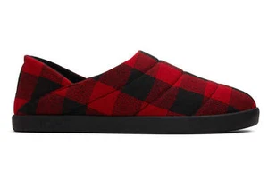 TOMS Mens Ezra Slipper - Red Plaid - Picture 1 of 19