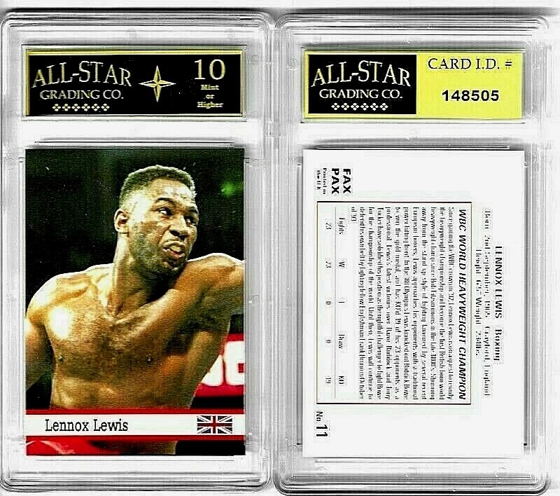 1993 Fax Pax World Of Sport Boxing Lennox Lewis Card  #11 Graded ASG 10 MINT  - Image 1 of 1