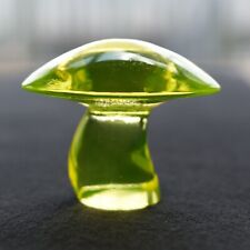 Vaseline Glass Mushroom, Vintage Yellow Uranium Glass