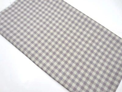 Waverly Lilac & Cream Gingham Check COTTON DUCK Home Decor Fabric 2.5 Yd X 46"  - Image 1 of 4