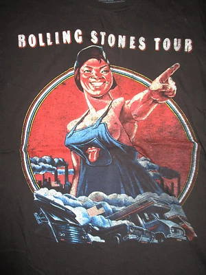 Retro THE ROLLING STONES Tour (LG) T-Shirt MICK JAGGER KEITH RICHARDS - Image 1 of 2