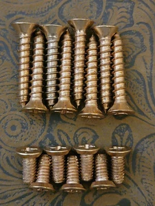 Pacchetti viti cerniera porta metallo ottone satinato #12 x 1-1/4" legno e #12-24 x 1/2" #6 ♜ - Foto 1 di 41