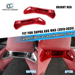 2pcs Real Dry Carbon Fiber Seat Inserts Cover Trim Fit For Supra MK5 A90 2019+ - Bild 1 von 8