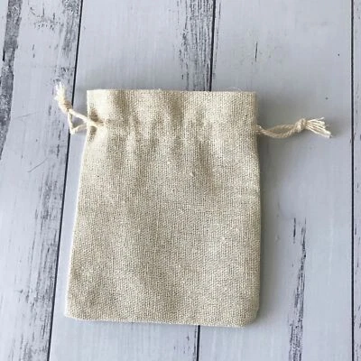 500 Cotton Linen Pouch Bag Handmade Jewelry Product Packing Packaging Bag 15x20 - Image 1 of 4