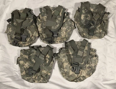 5 Pack MOLLE II 1 QT Canteen Cover / General Purpose Pouch ACU VGC - Image 1 of 4