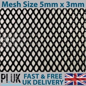 DIFFERENT SIZE Sheets of Expanded Aluminium Black Metal Mesh Size 5mm x 3mm - Picture 1 of 5