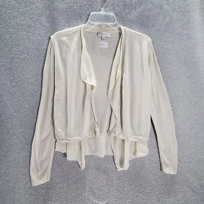 Suéter para mujer Nordstrom Collection mediano crema cárdigan seda mezcla cachemir Foto 1 de 4