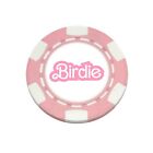 Pink Birdie Barbie Style - Magnetic Clay Poker Chip Golf Ball Marker Card Guard