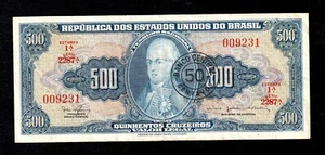 Brasil, 50 centavos sobre 500 Cruzeiros, 1967, P-186, Billete, Rey Juan VI - Imagen 1 de 2