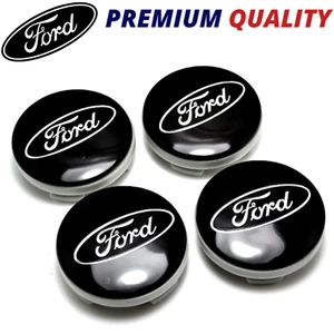 4x BLACK FORD CENTRE CAPS 54MM ALLOY WHEEL FITS MOST MODELS FOCUS FIESTA KA - Picture 1 of 3