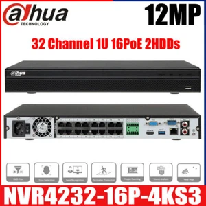 Dahua NVR NVR4232-16P-4KS3 12MP 32CH 1U 16PoE 2HDDs Lite Netzwerk Video Rekorder - Picture 1 of 10
