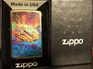 Zippo Lighter Psychedelic Brain Design Multi Color Windproof Lighter, 49787 - Picture 1 of 9