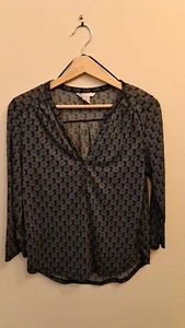Ladies Black And White Geometric Design Tunic Size Small from H&M - Picture 1 of 5