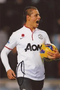 MAN UNITED: JAVIER 'CHICHARITO' HERNANDEZ SIGNED 6x4 ACTION PHOTO+COA**PROOF** - Picture 1 of 2
