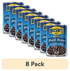 (8 pack) Bush's Black Beans, Canned Beans, 15 oz - Picture 1 of 15
