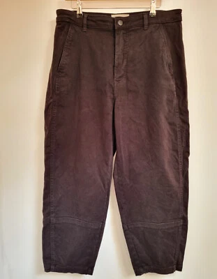 Everlane Utility Barrel Leg Pants Size 14R Waist 34 Black Organic Cotton - Image 1 of 4