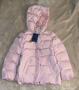 NWT GapKids Primaloft Girls Winter Puffer Hooded Coat, Pink, Size XL (12) - Picture 1 of 9