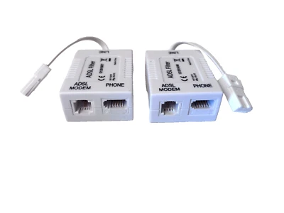 x2 ADSL/ADSL2+ Microfilter Internet Broadband Micro Filter Splitter           L3 - Image 1 of 2