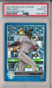 2022 Topps Chrome Ben Baller Oneil Cruz Blue Refractor 128 #45/75 Gem MT PSA 10 - Picture 1 of 2