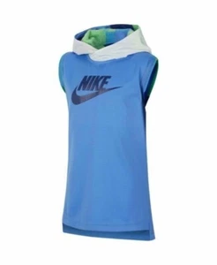 Boys Nike Basketball Mesh Sleeveless Hoodie Jersey Size XL Blue Green CJ8282 402 - Picture 1 of 16