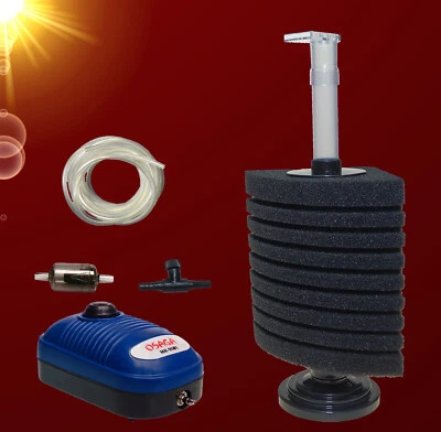 HAPPET/OSAGA ❤️ SCHWAMMFILTER SET ➕ LUFTPUMPE ❤️b.350 L Garnelen Innenfilter Aquarium Zubehör