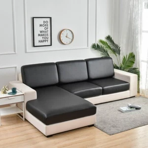 PU Leather Sofa Seat Cushion Covers Waterproof Stretch Sofa Cushion Slipcover - Picture 1 of 10