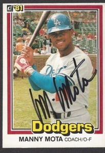 Donruss #299 Manny Mota 1981 autografiado - Los Angeles Dodgers - Imagen 1 de 2