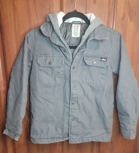 Dickies Gray Coat Youth Boys X Large 14-16 Canvas Insulated Hooded Jacket - Picture 1 of 5