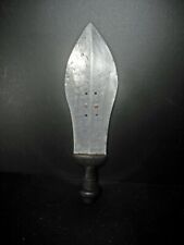 OLD AFRICAN IKUL KNIFE, CIRCA 1950, ALUMINUM BLADE WITH COPPER, KUBA ETHNICITY