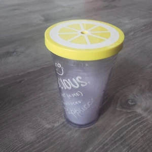 Starbucks Frappuccino 16oz Grande Vaso Frío Amarillo Limón Tapa Sin Pajita - Imagen 1 de 8