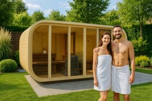 Finn Art Fasssauna Klaar 400/230 oval Gartensauna Außensauna Saunafass Bausatz - Bild 1 von 6
