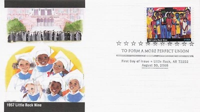 US 3937d FDC 1957 Little Rock Nine Fleetwood - Image 1 of 2