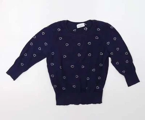 New Look Womens Blue Polka Dot Cotton Blend Sweatshirt Size 14 - Picture 1 of 12