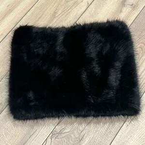 Calvin Klein Faux Fur Cowl Infinity Tube Scarf Neck Warmer Scarves Black - Picture 1 of 7