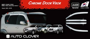 Chrome Silver Window Visor Sun Rain Vent Guard A409 for Ssangyong Rexton 2001~17 - Foto 1 di 12