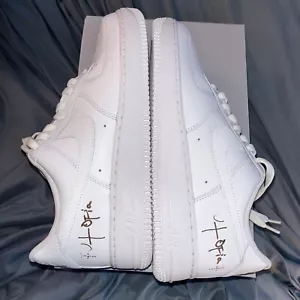 Size 10 - Nike Air Force 1 '07 Low Triple White Utopia Travis Scott New - Picture 1 of 17