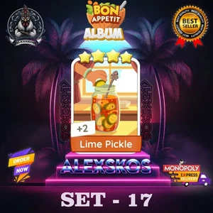 LIME PICKLE - ⭐️4 MONO_POLY_MO_-GO 4 STARS STICKERS CARDS ⚡️ FAST SEND ⚡️ - Picture 1 of 1