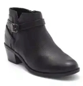 Botas al tobillo de cuero Farrah negras talla 12 con hebilla de moto Vionic para mujer - Imagen 1 de 11