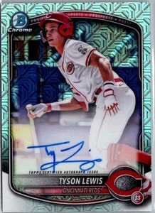 2025 Bowman Cromo Mega Rifrattore Tyson Lewis Auto #BMA-TLE Reds - Foto 1 di 2