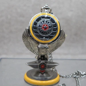 Harley Davidson Franklin Mint "Fat Boy" Pocket Watch & Eagle Stand - Picture 1 of 15