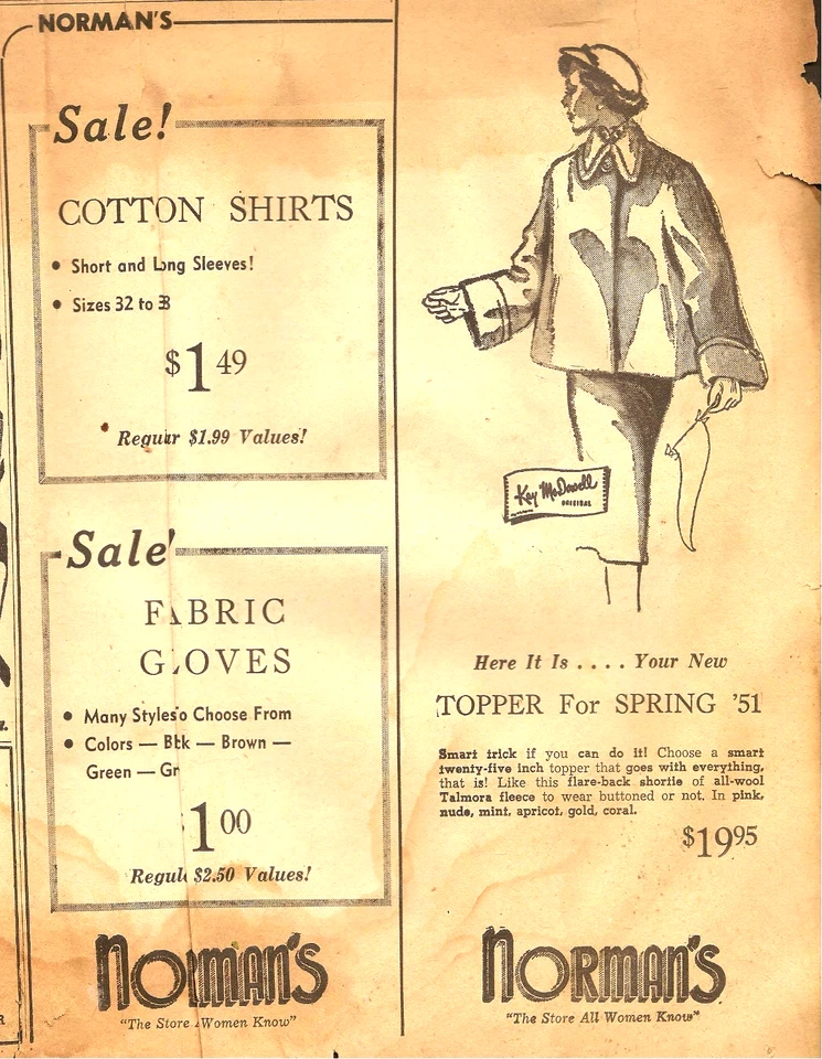 NORMAN'S POLAR TOPPER ANUNCIO THE PARK CITY DAILY NEWS (BOWLING GREEN, KY) 1951 Foto 1 de 1