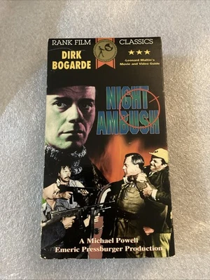 Night Ambush (VHS, 1993) Michael Powell Dirk Bogarde Rare HTF Rank Film Classic Foto 1 de 3