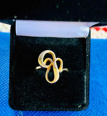 Marked Trubrite 14k Yellow Gold Modern Design Ring  Sz 6.5  4.35 grams - Image 1 of 4