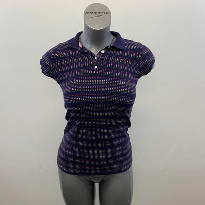 Tommy Hilfiger Kids Dark Blue Poka Dotted Short Sleeve T-Shirt Size 7 Cotton - Image 1 of 4