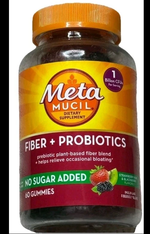 Metamucil Fiber Probiotic Fiber Gummies 60 Count EXP 03/2027